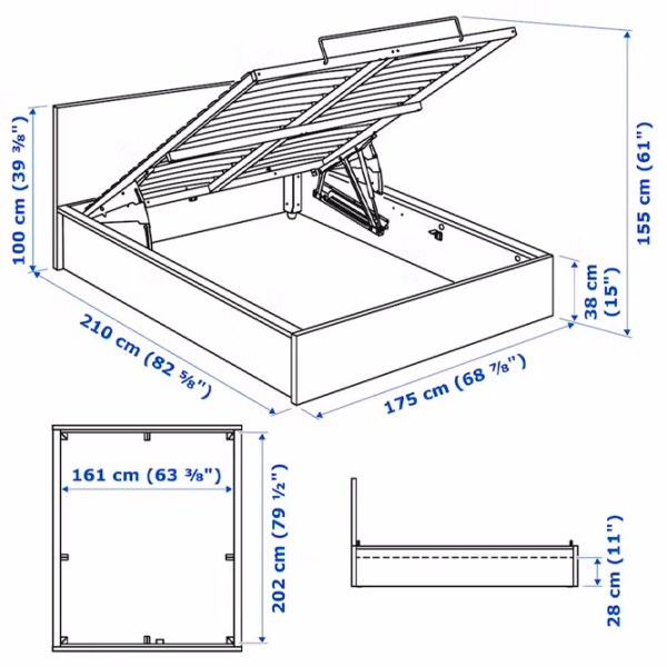 Кровать Ikea Malm 160 x 200 см / Шпон / Белый photo 5