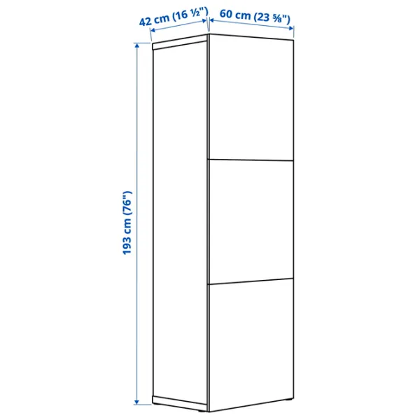 Шкаф Ikea Besta 60 x 42см x 193 / ДСП / Темно серый photo 4