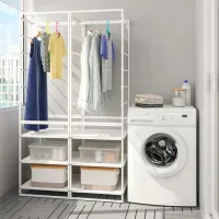 Стеллаж Ikea Jonaxel Белый / Cталь photo 2