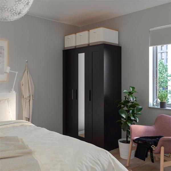 Шкаф Ikea Brimnes 117.1 x 50.2см x 180.3 / ДСП / Чёрный photo 7