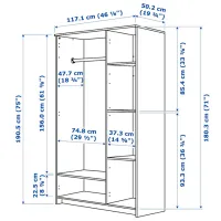 Шкаф Ikea Brimnes 117.1 x 50.2см x 180.3 / ДСП / Чёрный photo 8