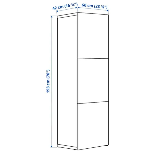Шкаф Ikea Besta 60 x 42см x 193 / ДСП / Белый photo 2