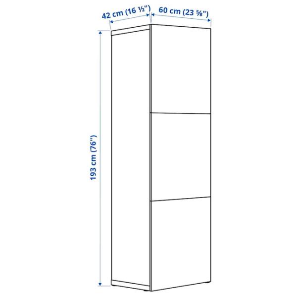 Шкаф Ikea Besta 60 x 42см x 193 / ДСП / Белый photo 2