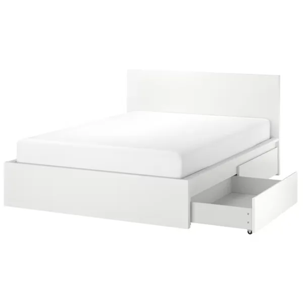 Кровать Ikea Malm/Lonset 4 160 x 200 см / Шпон / Белый photo 1
