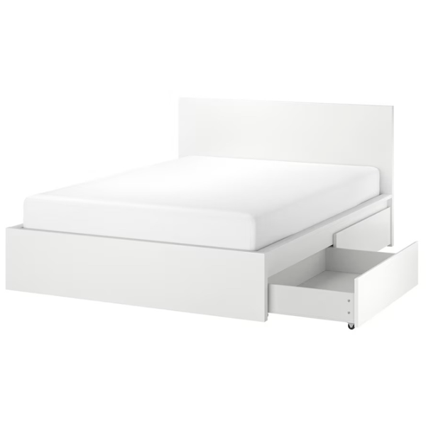 Кровать Ikea Malm/Lonset 4 160 x 200 см / Шпон / Белый photo 1