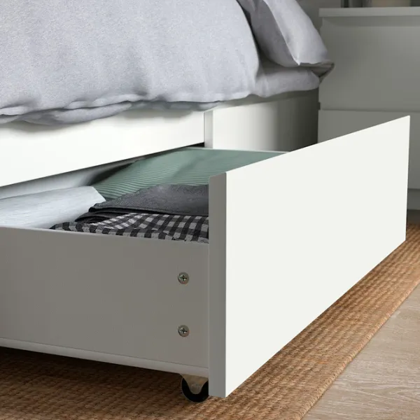Кровать Ikea Malm/Lonset 4 160 x 200 см / Шпон / Белый photo 3
