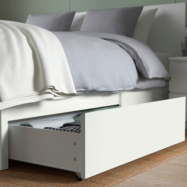 Кровать Ikea Malm/Lonset 4 160 x 200 см / Шпон / Белый photo 4
