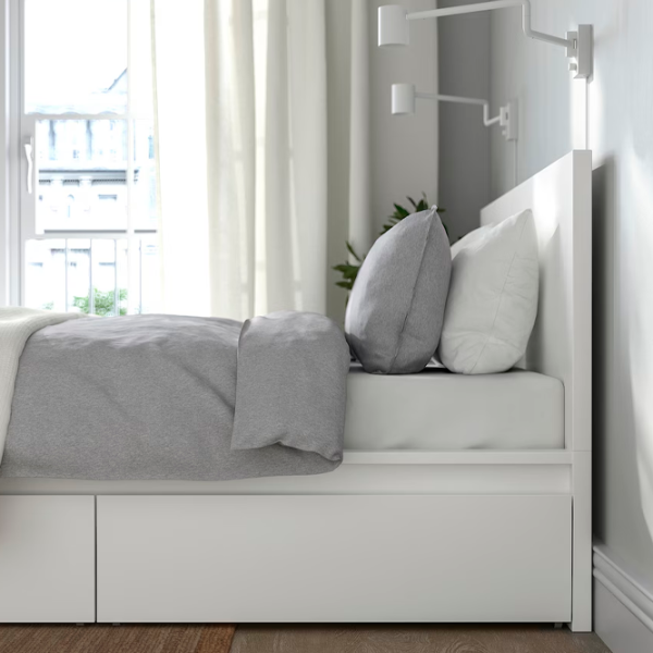 Кровать Ikea Malm/Lonset 4 160 x 200 см / Шпон / Белый photo 6