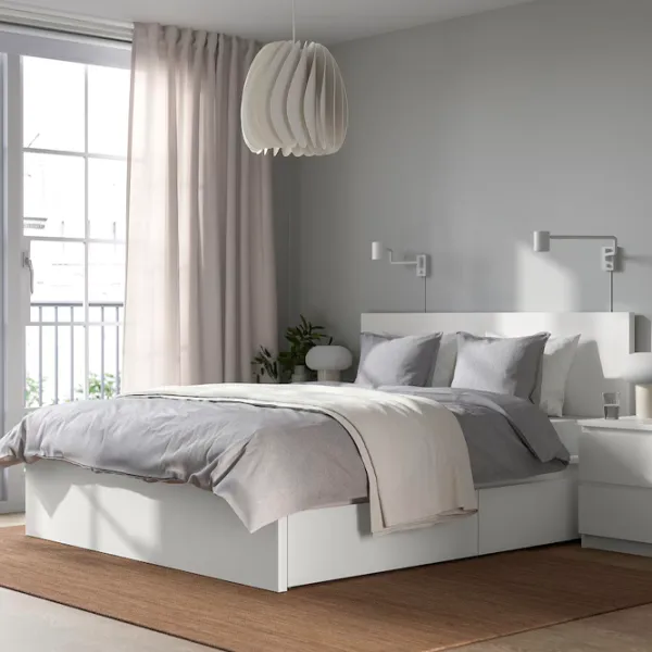 Кровать Ikea Malm/Lonset 4 160 x 200 см / Шпон / Белый photo 7