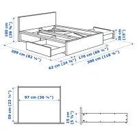 Кровать Ikea Malm/Lonset 4 160 x 200 см / Шпон / Белый photo 10