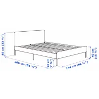 Кровать Ikea Slattum/Vissle 140 x 200 см / ЛДСП / Серый photo 6