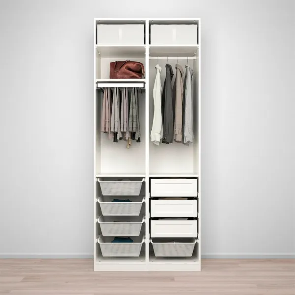 Шкаф Ikea Pax/Grimo 100 x 60см x 236 / ДСП / Белый photo 4 Шкаф Ikea Pax/Grimo 100 x 60см x 236 / ДСП / Белый photo 4