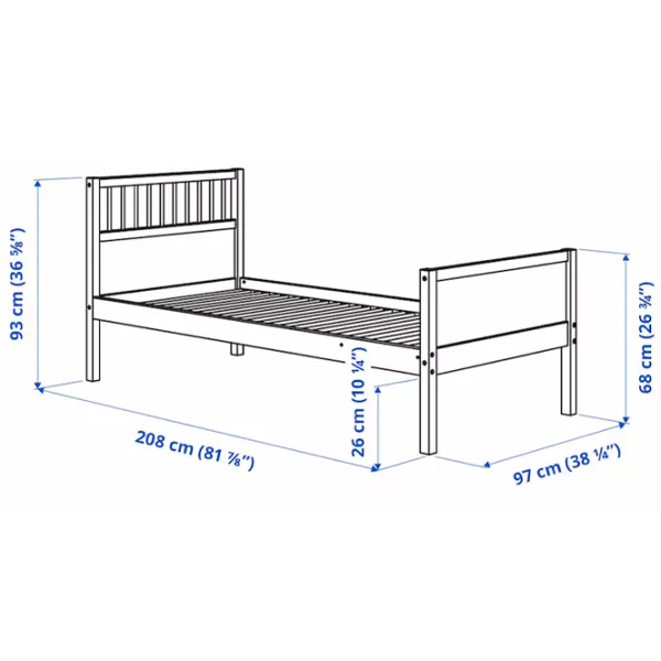 Pat Ikea Smyga 90 x 200 cm / Masiv / Gray photo 6