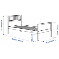 Кровать Ikea Smyga 90 x 200 см / Массив / Серый photo 6
