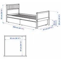 Кровать Ikea Smyga 90 x 200 см / Массив / Серый photo 5