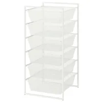 Стеллаж Ikea Jonaxel Белый / Cталь