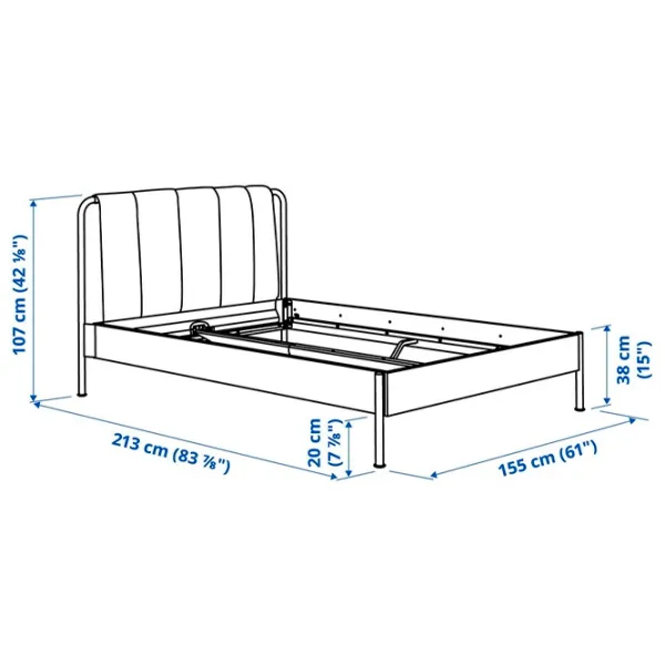 Кровать Ikea Tallasen 140 x 200 см / Металл / Зеленый photo 6