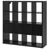 Стеллаж с контейнерами Ikea Kallax 147 x 147 x 39см cm / Полиэстер / Черный Коричневый