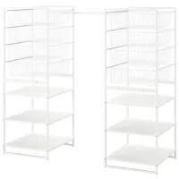 Стеллаж Ikea Jonaxel Белый / Cталь