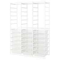 Стеллаж Ikea Jonaxel Белый / Cталь