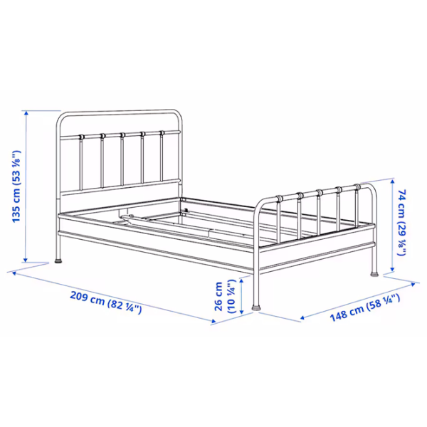 Кровать Ikea Stjarno 140 x 200 см / Металл / Белый photo 7