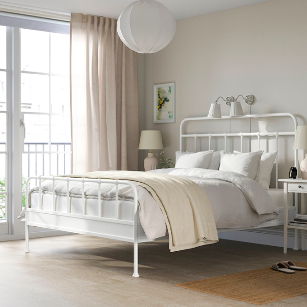 Кровать Ikea Stjarno/Luroy 160 x 200 см / Металл / Белый photo 2