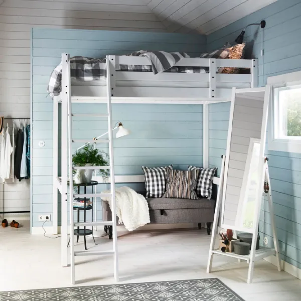 Кровать Ikea Stora 140 x 200 см / Массив / Белый photo 3