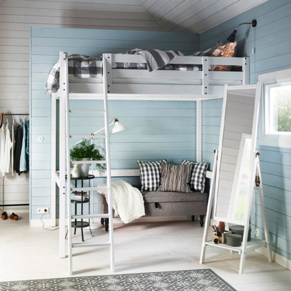 Кровать Ikea Stora 140 x 200 см / Массив / Белый photo 3