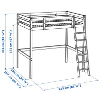 Кровать Ikea Stora 140 x 200 см / Массив / Белый photo 4