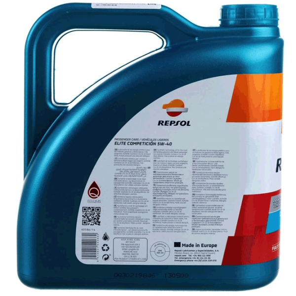 Ulei de motor Repsol Elite Competecion 5W-40 4l sintetic photo 5