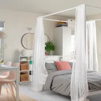 Кровать Ikea Vitarna 140 x 200 см / Металл / Белый photo 3