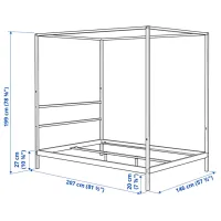 Кровать Ikea Vitarna 140 x 200 см / Металл / Белый photo 7