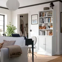 Стеллаж Ikea Havsta 212 x 81 x 47см cm / Массивная сосна / White photo 2