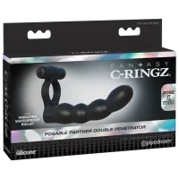 Vibrator Fantasy C-Ringz Posable Partner Double Penetrator Black photo 6