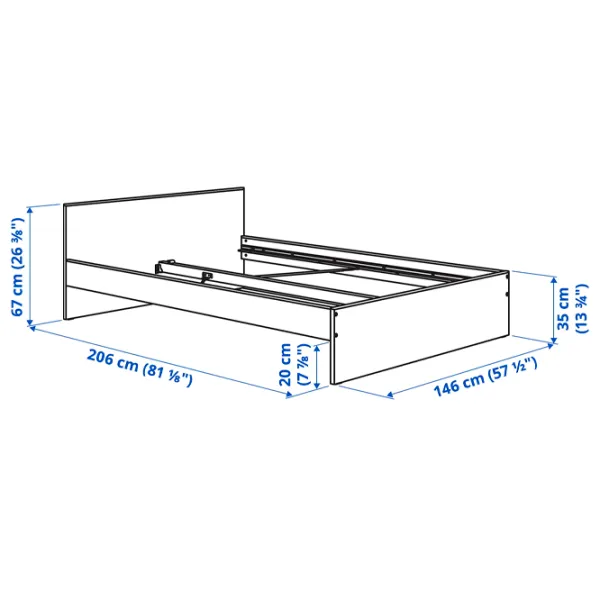 Кровать Ikea Gursken Luroy 140 x 200 см / ЛДСП / Бежевый photo 6