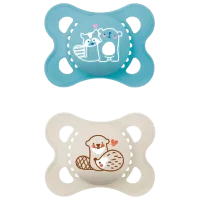 Соска ортодонтическая MAM Planet Love Original Start Для мальчиков / 2 месяца - 6 месяцев / Силикон / Синий
