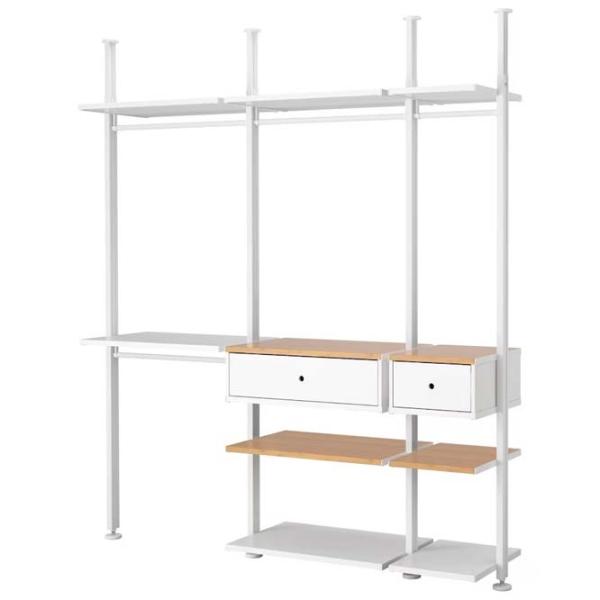 Стеллаж Ikea Elvarli Белый-Бамбук / МДФ photo 1