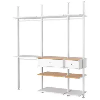 Стеллаж Ikea Elvarli Белый-Бамбук / МДФ