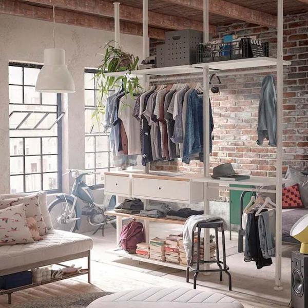 Стеллаж Ikea Elvarli Белый-Бамбук / МДФ photo 2
