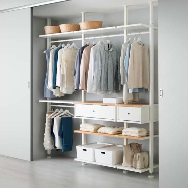 Стеллаж Ikea Elvarli Белый-Бамбук / МДФ photo 3