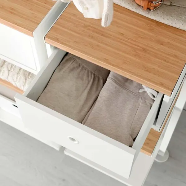 Стеллаж Ikea Elvarli Белый-Бамбук / МДФ photo 4