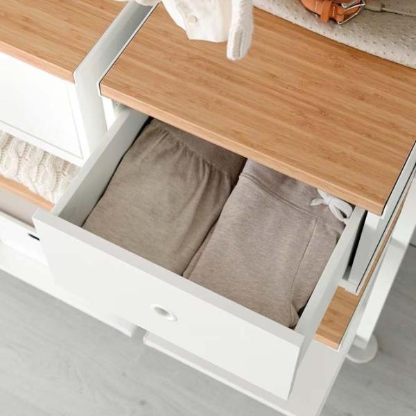 Стеллаж Ikea Elvarli Белый-Бамбук / МДФ photo 4