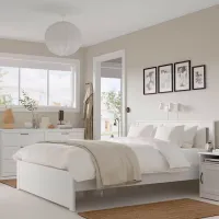 Кровать Ikea Songesand 160 x 200 см / Шпон / Белый photo 4