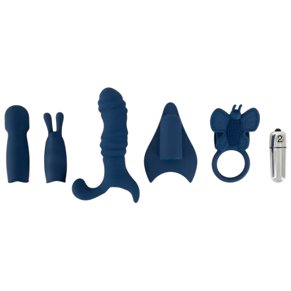 Вибратор Magic Shiver Bullet Set with 5 Attachments Синий photo 1 Вибратор Magic Shiver Bullet Set with 5 Attachments Синий photo 1