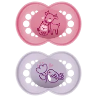 Соска ортодонтическая MAM Planet Love Original Для девочек / 16 месяцев - 36 месяцев / Силикон / Розовый