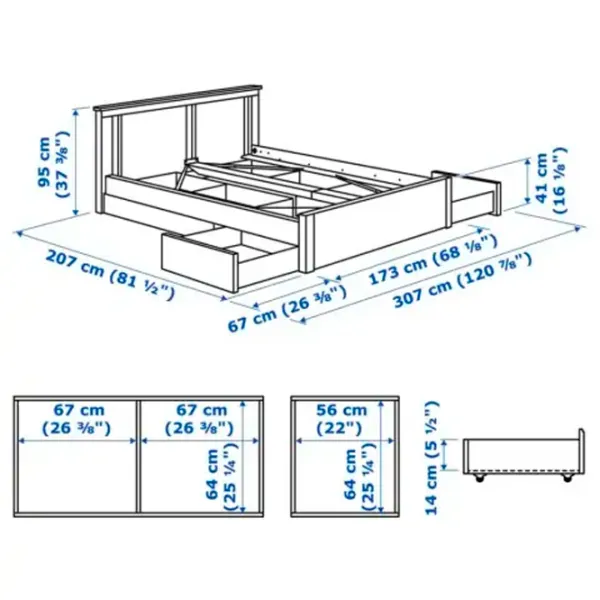Pat Ikea Songesand/Luroy 4 160 x 200 cm / Furnir / White photo 7 Pat Ikea Songesand/Luroy 4 160 x 200 cm / Furnir / White photo 7