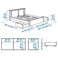 Кровать Ikea Songesand/Luroy 4 160 x 200 см / Шпон / Белый photo 7