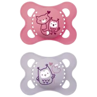 Соска ортодонтическая MAM Planet Love Original Для девочек / 2 месяца - 6 месяцев / Силикон / Розовый