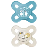 Соска ортодонтическая MAM Planet Love Original Start Для мальчиков / 0 месяцев - 2 месяцев / Силикон / Синий