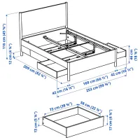 Кровать Ikea Tonstad/Luroy 4 160 x 200 см / Массив / Белый photo 9